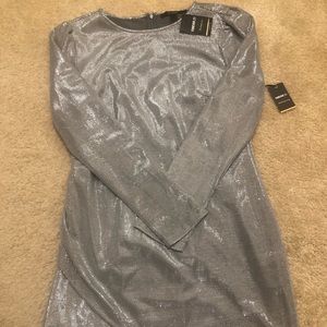 New with tags... Silver Sparkling dress. Size: L